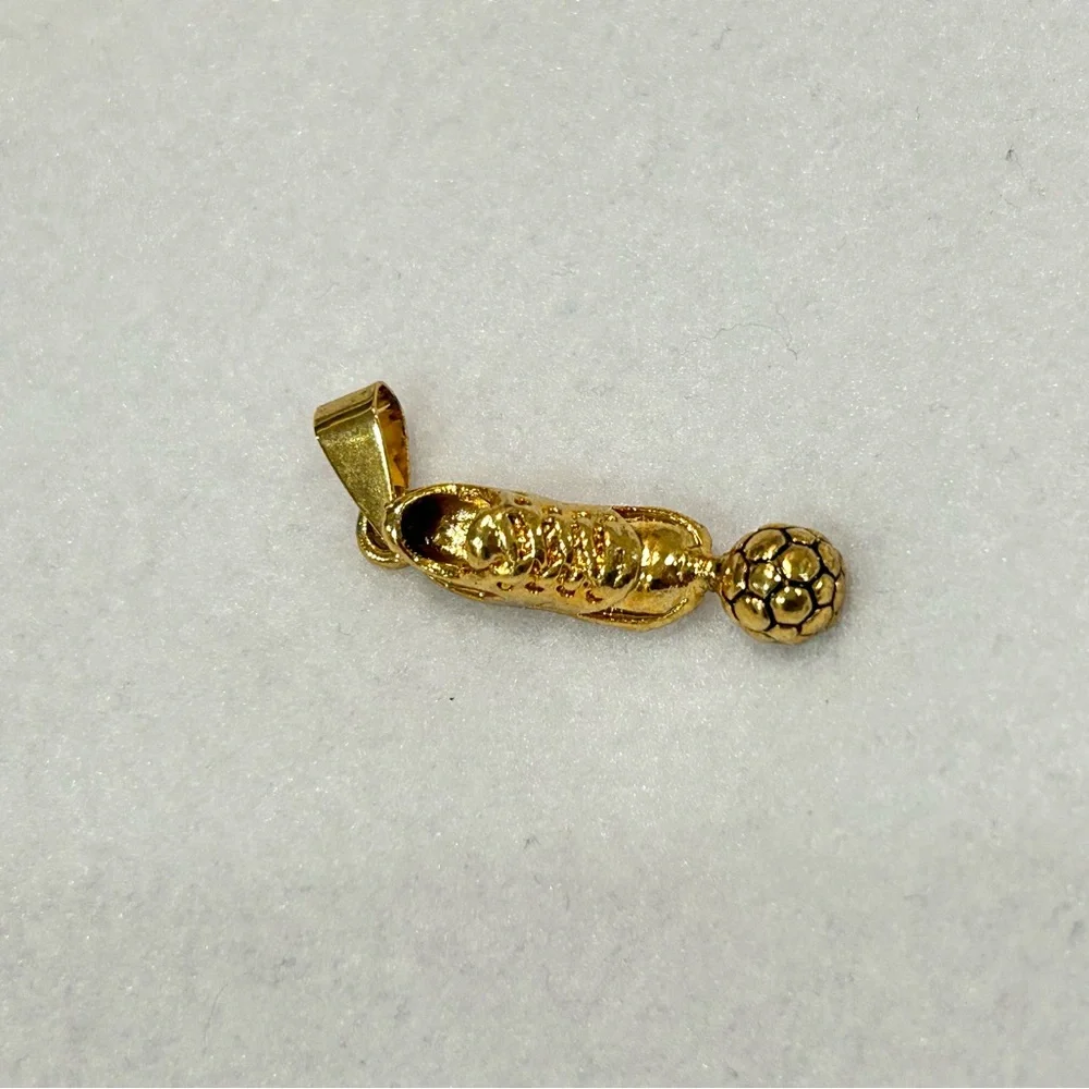 Gold Soccer Ball Charm Pendant